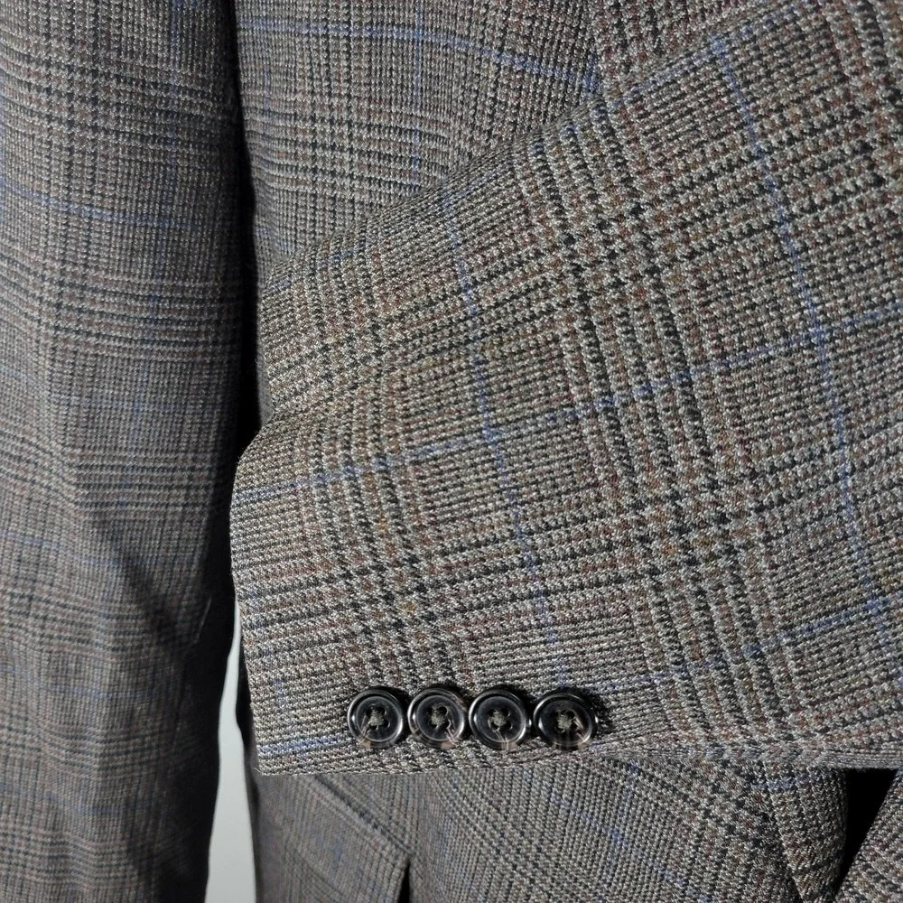Lauren Ralph Lauren‎ Men's Sport Coat Blazer Two Button Flannel Plaid Wool 52R